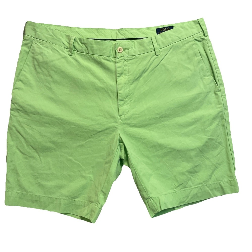 Polo Ralph Lauren Green Pima‎ Cotton Straight Fit Shorts Mens 40 x 8.5